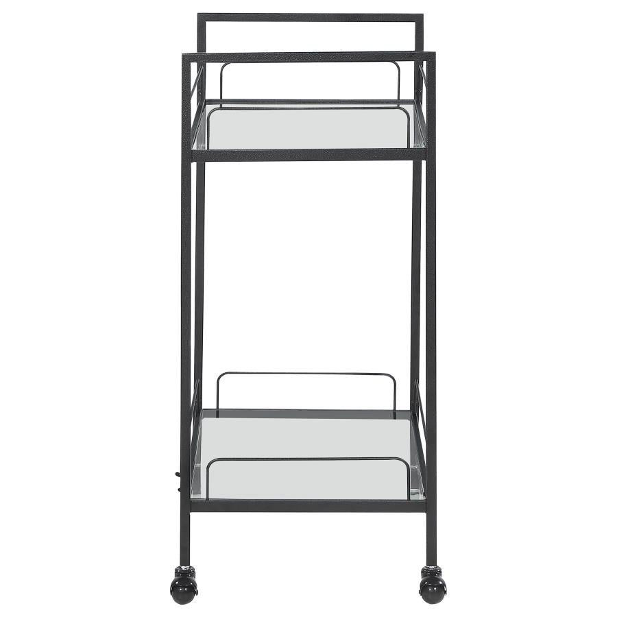 Curltis Black Bar Cart - furniture place usa