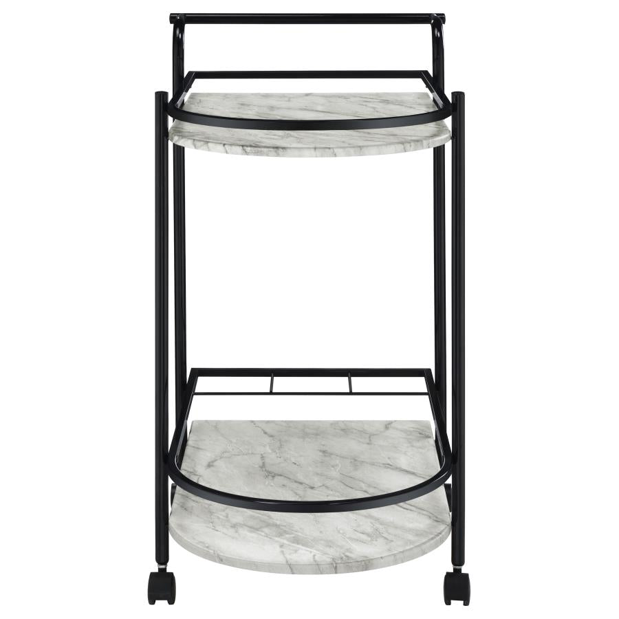Desiree Black Bar Cart - furniture place usa
