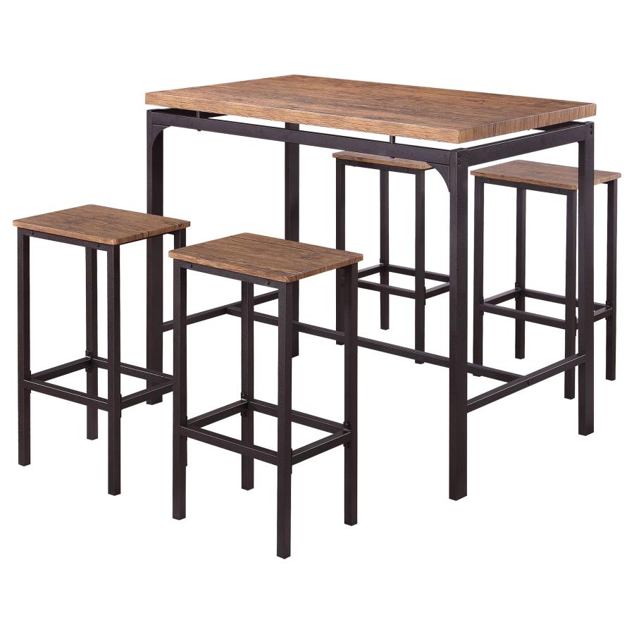 Santana Brown 5 Pc Bar Set - furniture place usa