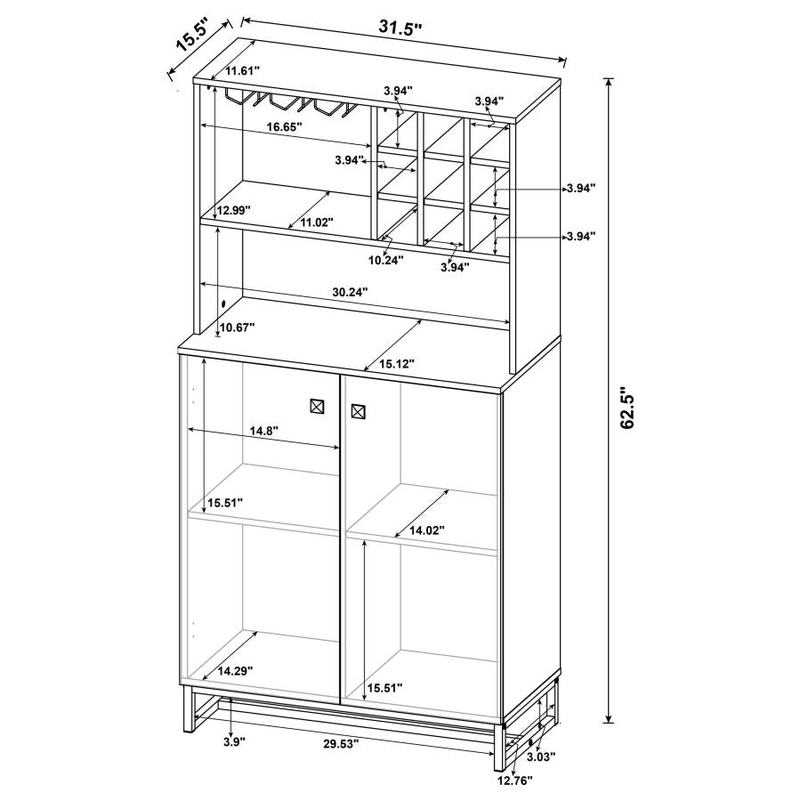 Mendoza Brown Bar Cabinet - furniture place usa