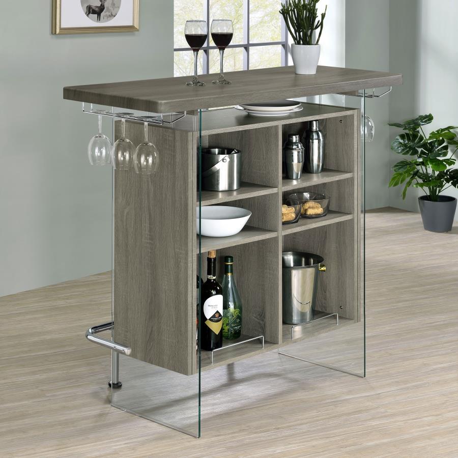 Acosta Grey Home Bar - furniture place usa
