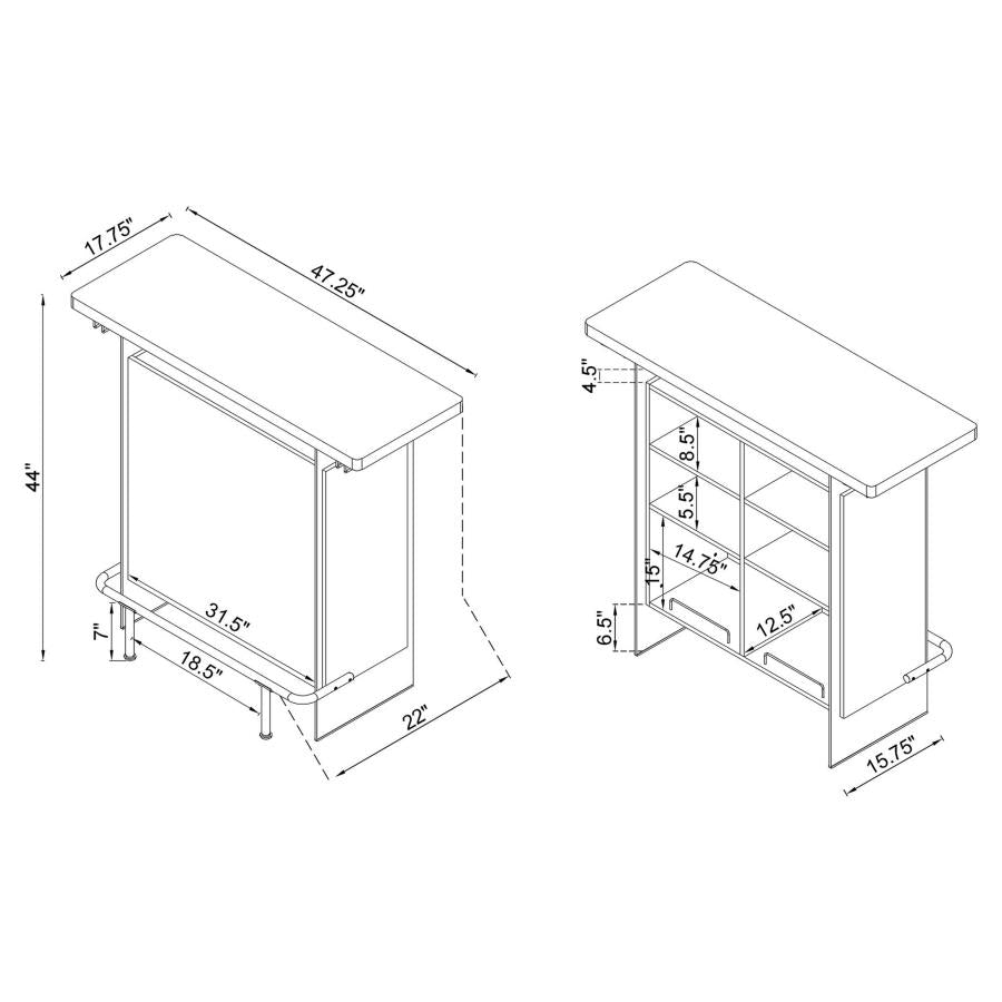 Acosta Grey Home Bar - furniture place usa