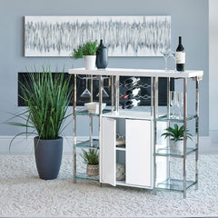 Gallimore White Bar Cabinet - furniture place usa