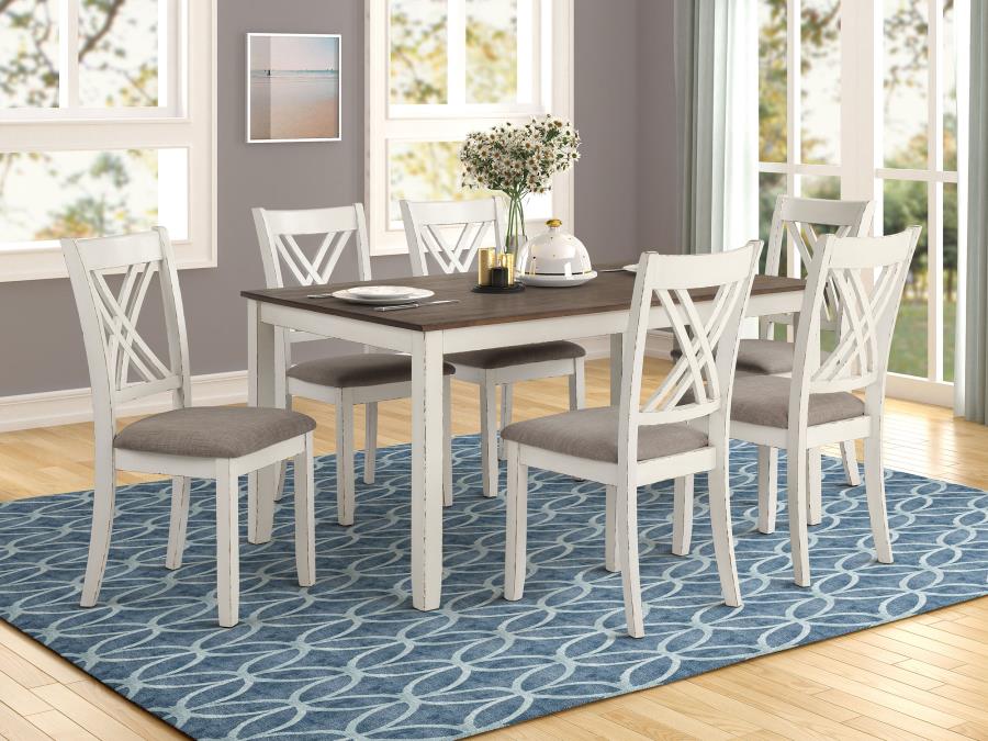 Fortress Ivory 7 Pc Dining Set - furniture place usa