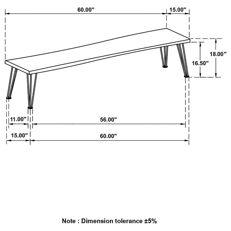 Sherman Brown Bench - furniture place usa
