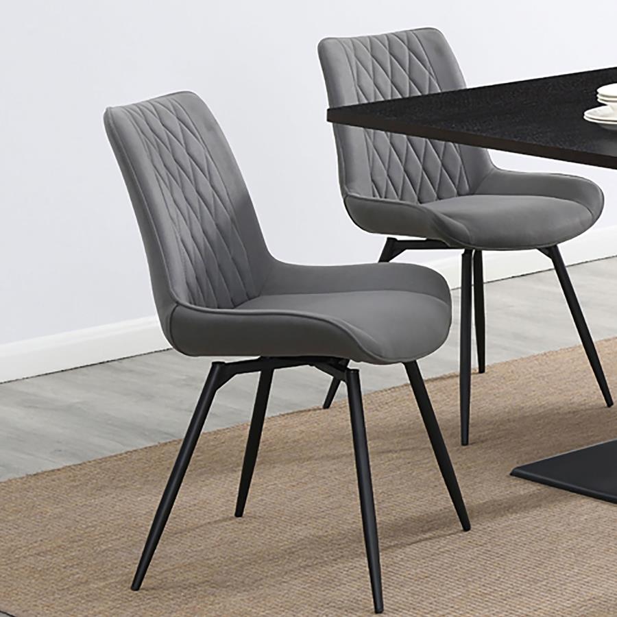 Diggs Grey Swivel Side Chair - furniture place usa