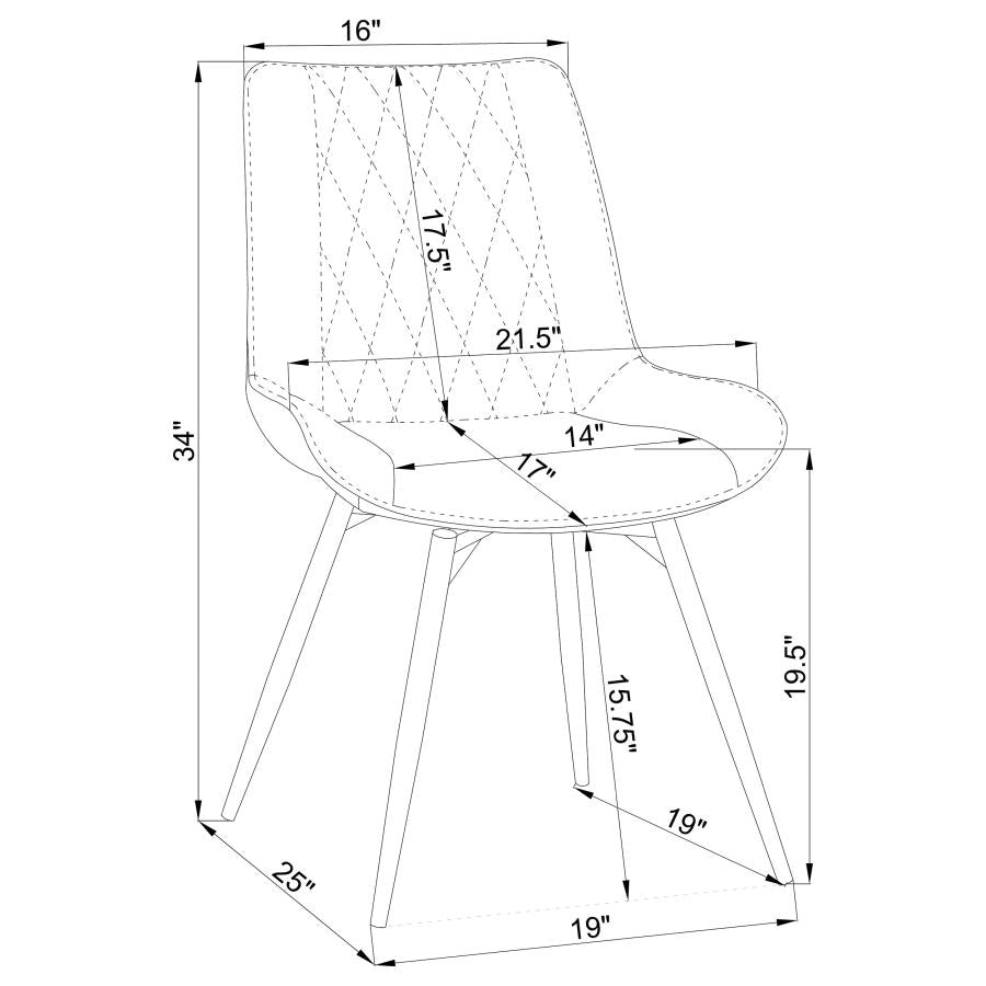 Diggs Grey Swivel Side Chair - furniture place usa