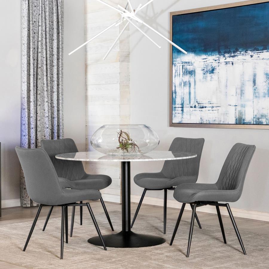 Diggs Grey Swivel Side Chair - furniture place usa