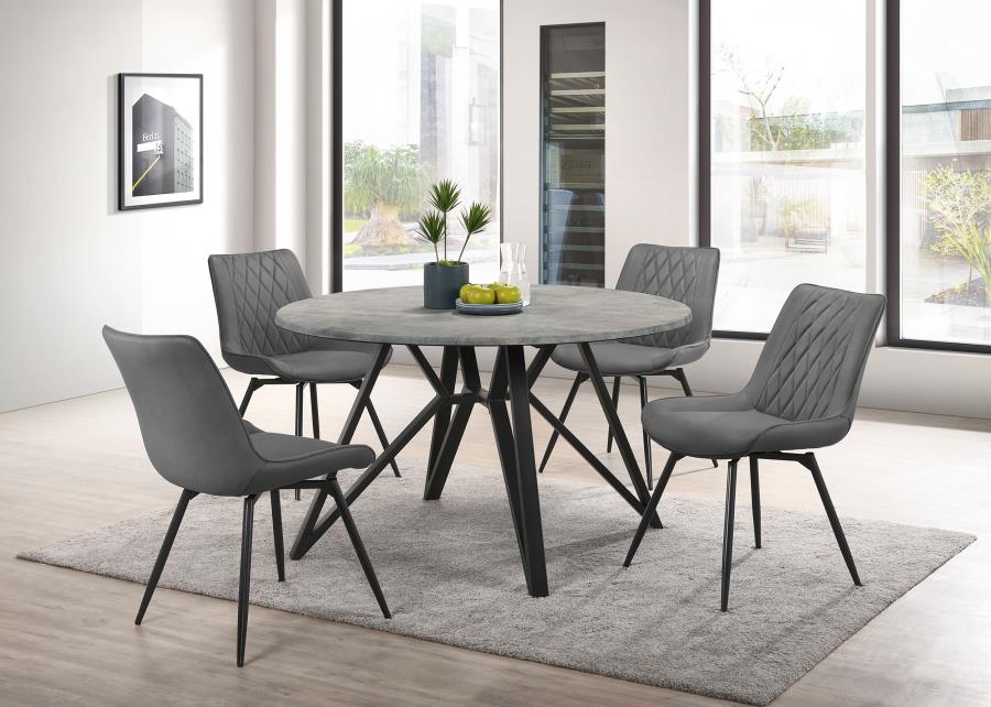 Diggs Grey Swivel Side Chair - furniture place usa