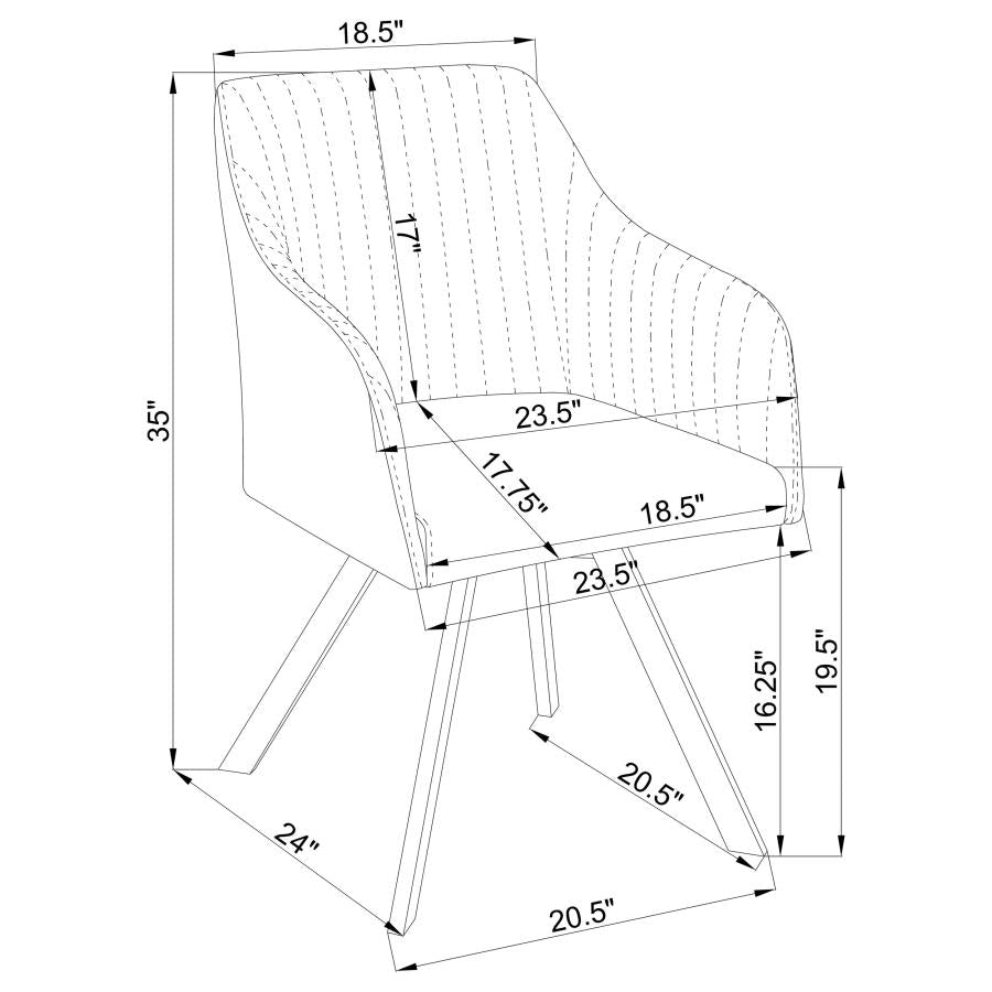 Arika Black Swivel Arm Chair - furniture place usa