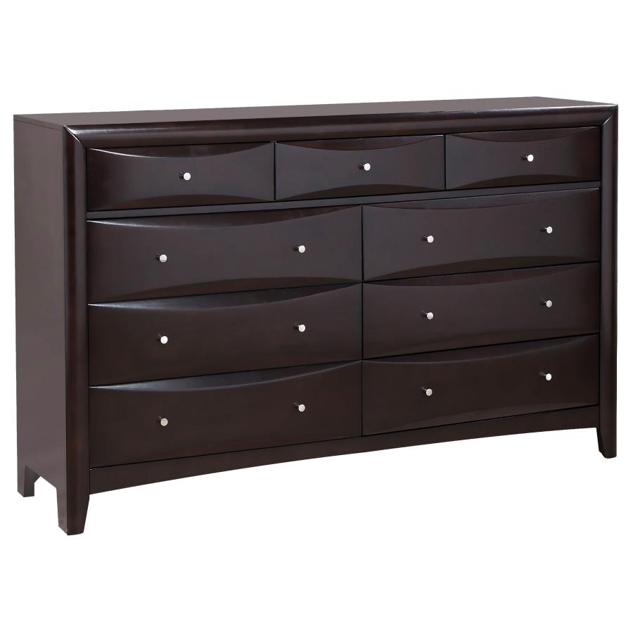 Phoenix Brown Eastern King Bed 4 Pc Set - furniture place usa