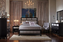 Barzini Black California King Bed 5 Pc Set - furniture place usa