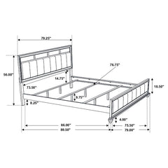 Barzini Black California King Bed - furniture place usa