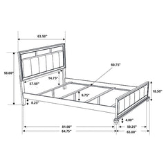 Barzini Black Queen Bed - furniture place usa