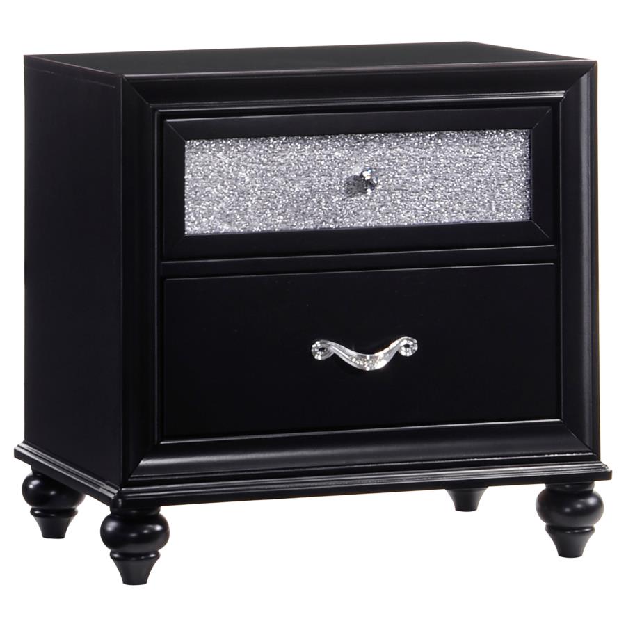 Barzini Black Nightstand - furniture place usa