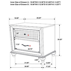 Barzini Black Nightstand - furniture place usa