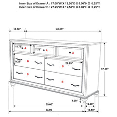 Barzini Black Dresser - furniture place usa