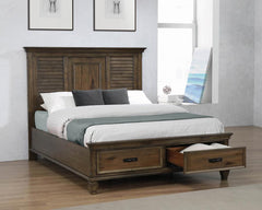 Franco Brown Eastern King Bed 5 Pc Set - furniture place usa