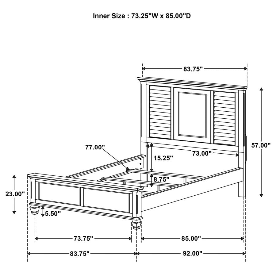 Franco Brown California King Bed 5 Pc Set - furniture place usa