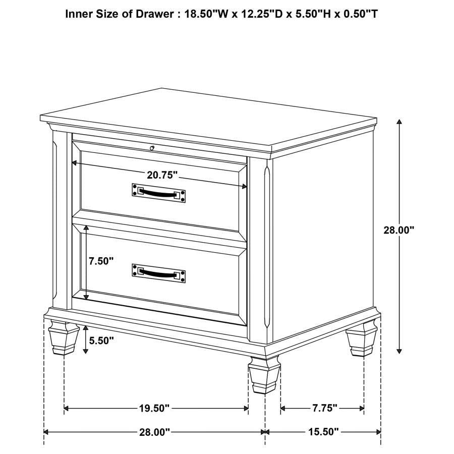 Franco Brown Nightstand - furniture place usa