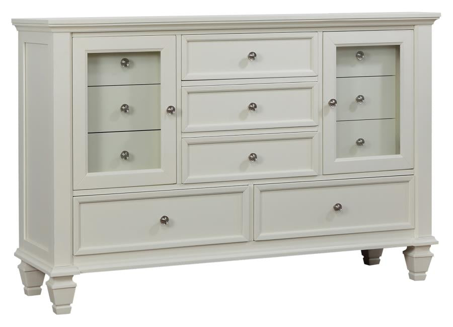 Sandy Beach Ivory Queen Bed 5 Pc Set - furniture place usa