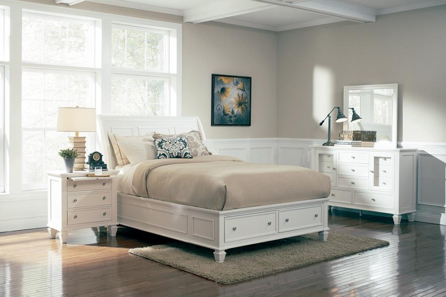 Sandy Beach Ivory California King Storage Bed - furniture place usa
