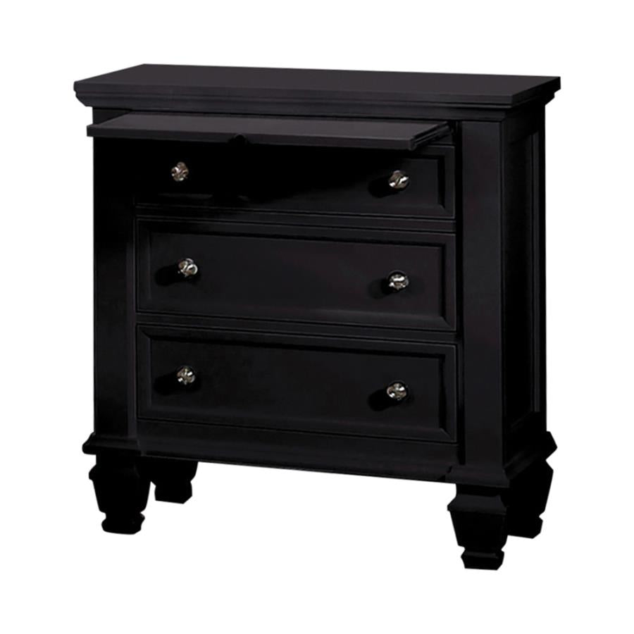Sandy Beach Black Nightstand - furniture place usa