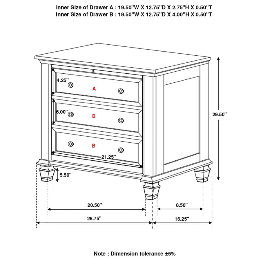 Sandy Beach Black Nightstand - furniture place usa