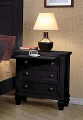 Sandy Beach Black Nightstand - furniture place usa