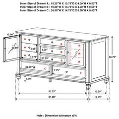 Sandy Beach Black Dresser - furniture place usa