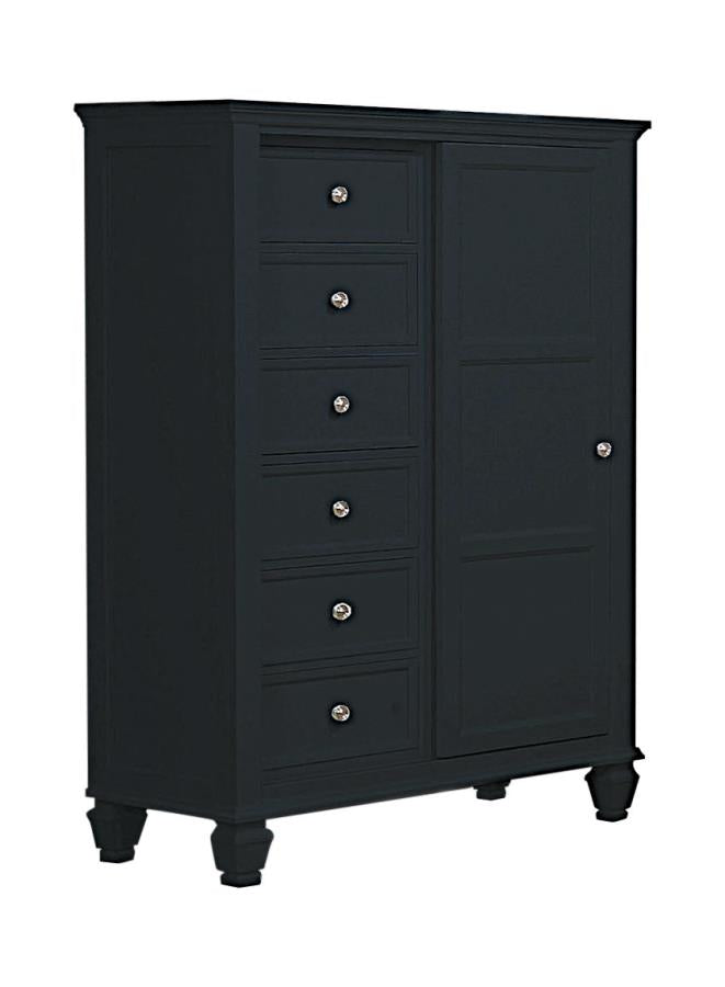 Sandy Beach Black Door Chest - furniture place usa
