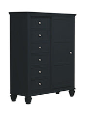 Sandy Beach Black Door Chest - furniture place usa