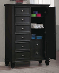 Sandy Beach Black Door Chest - furniture place usa