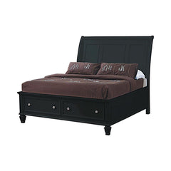 Sandy Beach Black Eastern King Storage Bed - furniture place usa