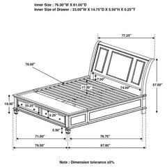Sandy Beach Black Eastern King Storage Bed - furniture place usa
