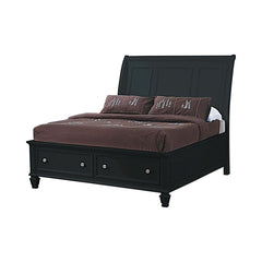 Sandy Beach Black California King Storage Bed - furniture place usa