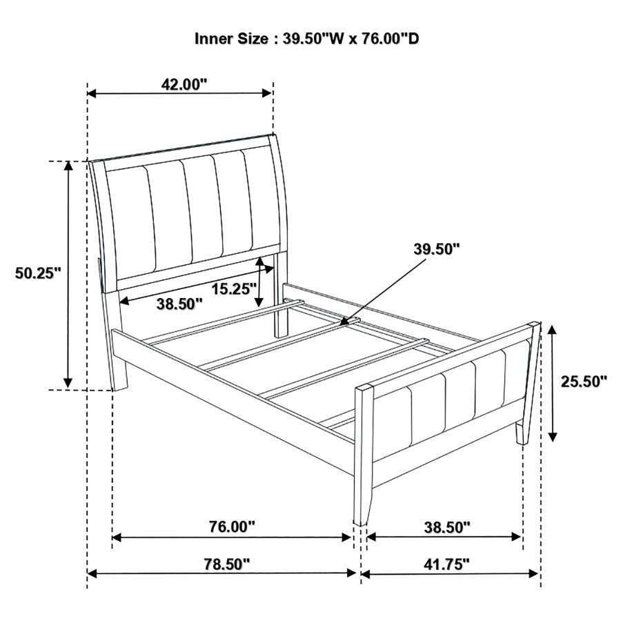 Carlton Brown Twin Bed - furniture place usa
