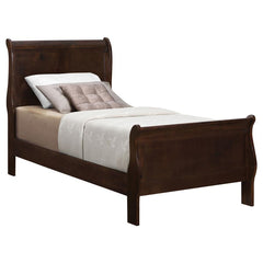 Louis Philippe Brown Twin Bed 4 Pc Set - furniture place usa