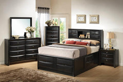 Briana Black Eastern King Storage Bed - furniture place usa