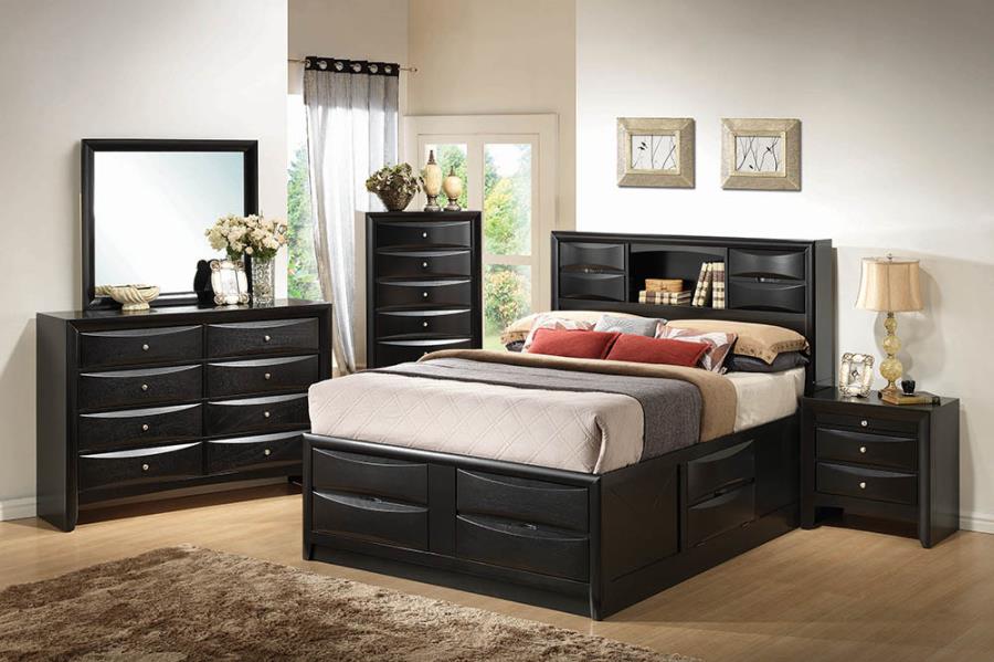 Briana Black California King Storage Bed - furniture place usa