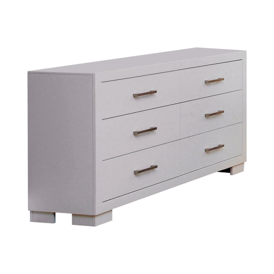 Jessica White Queen Bed 5 Pc Set - furniture place usa