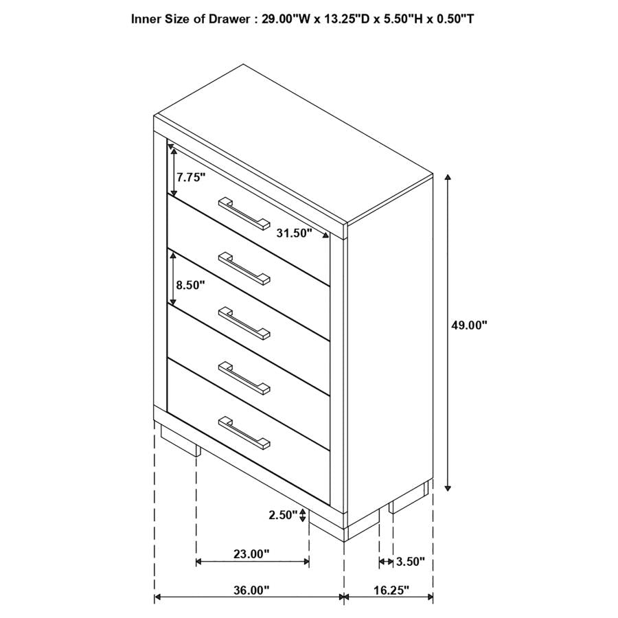 Jessica White Chest - furniture place usa