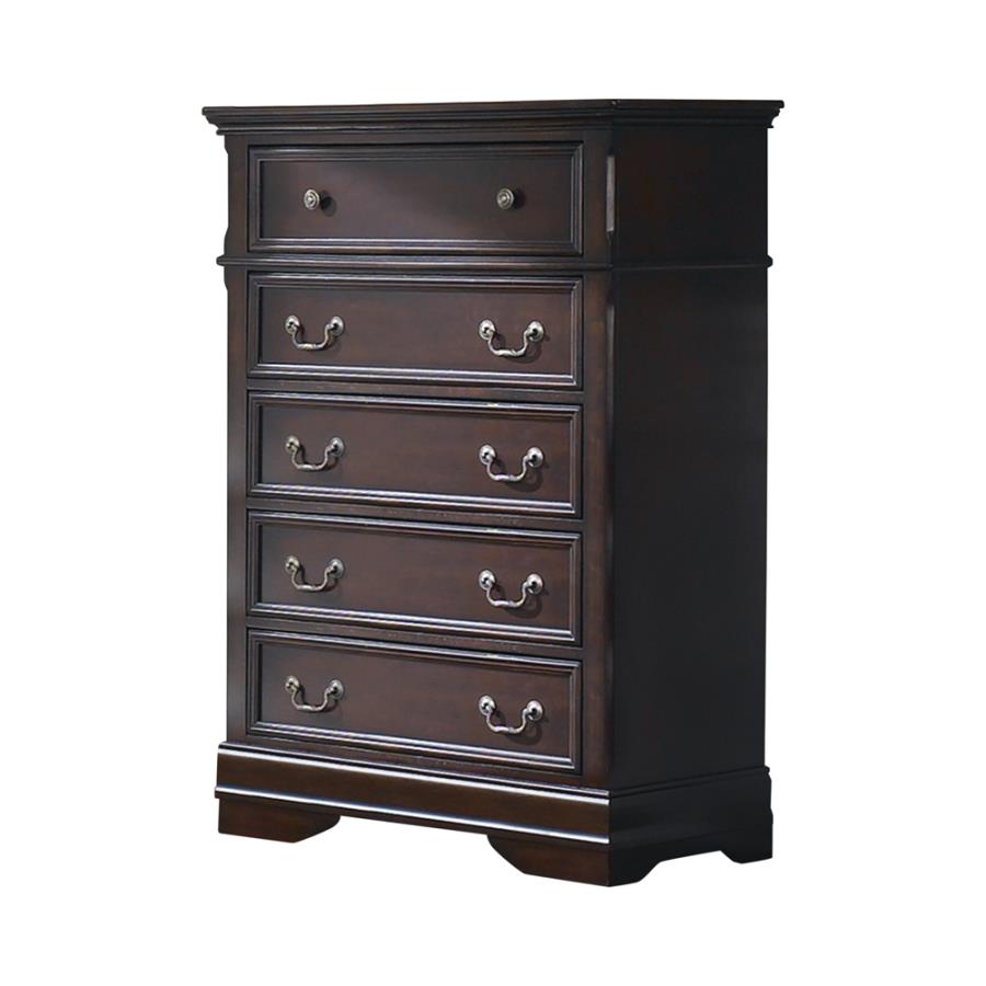 Cambridge Brown Queen Bed 5 Pc Set - furniture place usa