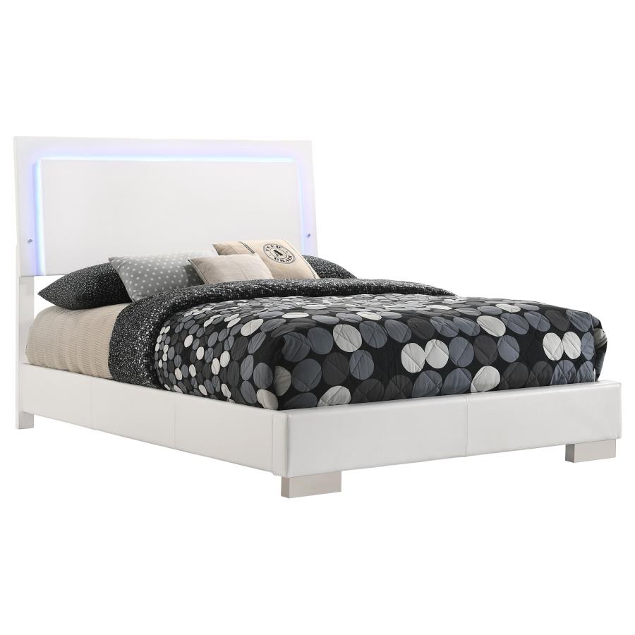 Felicity White Full Bed - furniture place usa