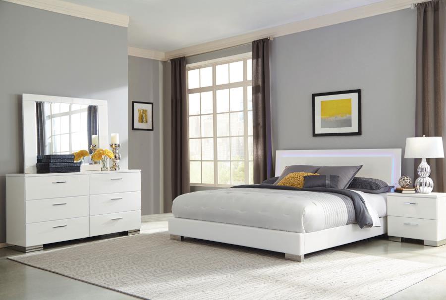 Felicity White Queen Bed 4 Pc Set - furniture place usa