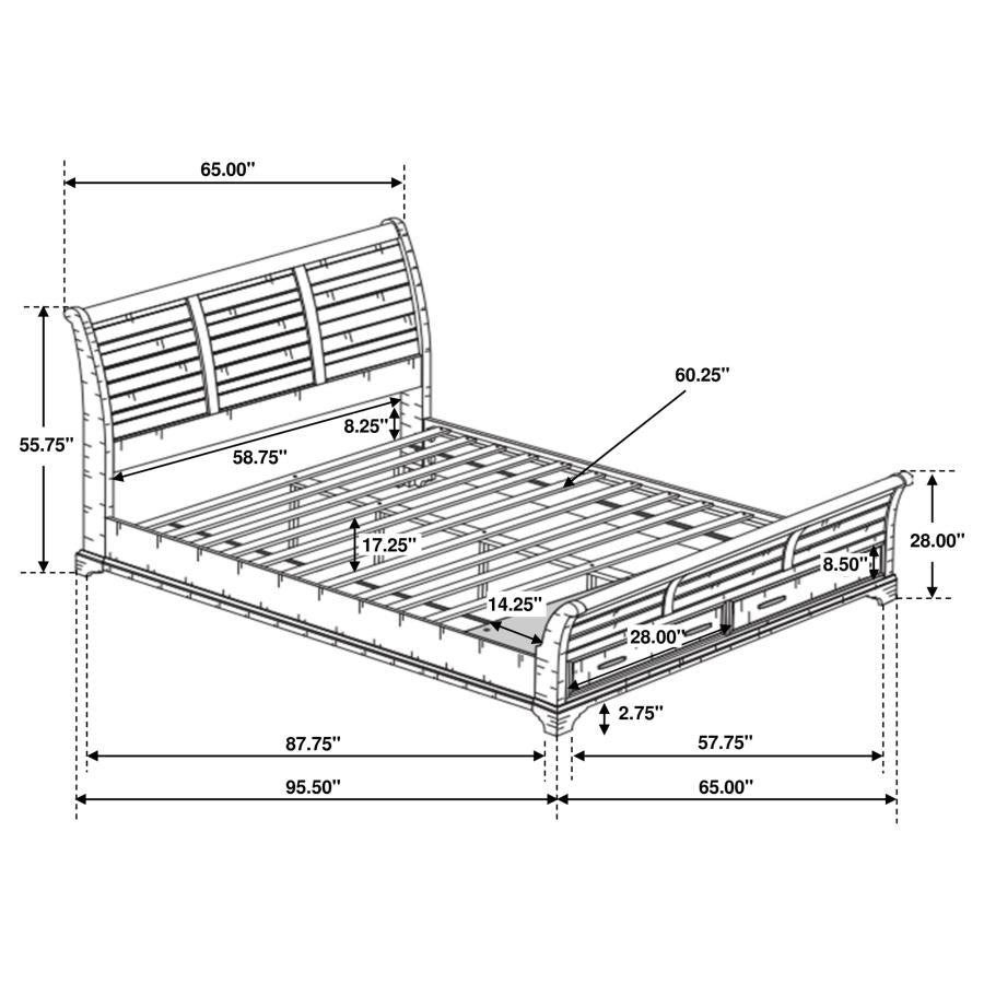 Elk Grove Brown Queen Bed 5 Pc Set - furniture place usa