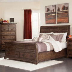 Elk Grove Brown Queen Storage Bed - furniture place usa
