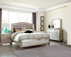Bling Game Silver California King Bed 4 Pc Set - furniture place usa