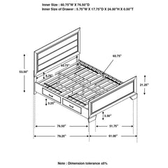 Kauffman Brown Queen Storage Bed - furniture place usa