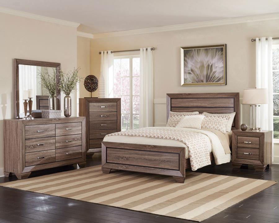 Kauffman Brown Eastern King Bed - furniture place usa